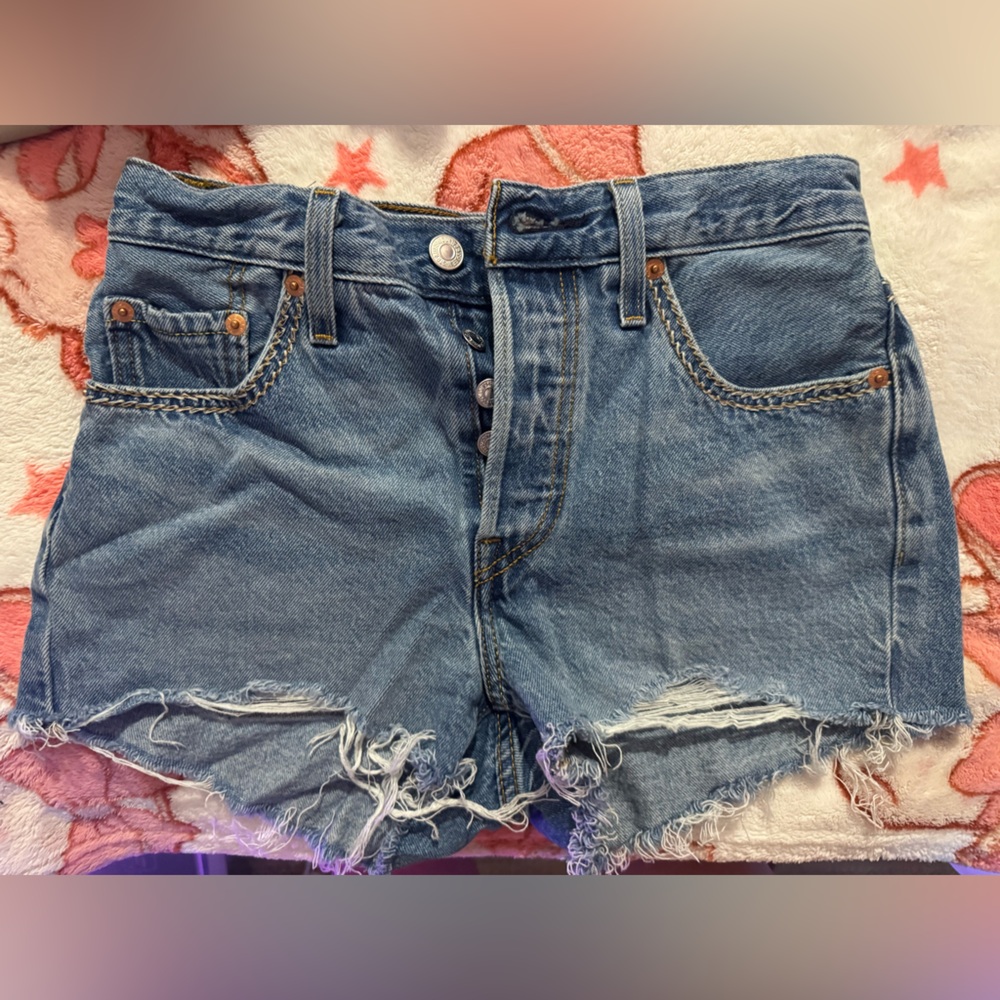 Levi's Distressed Blue Jean Shorts